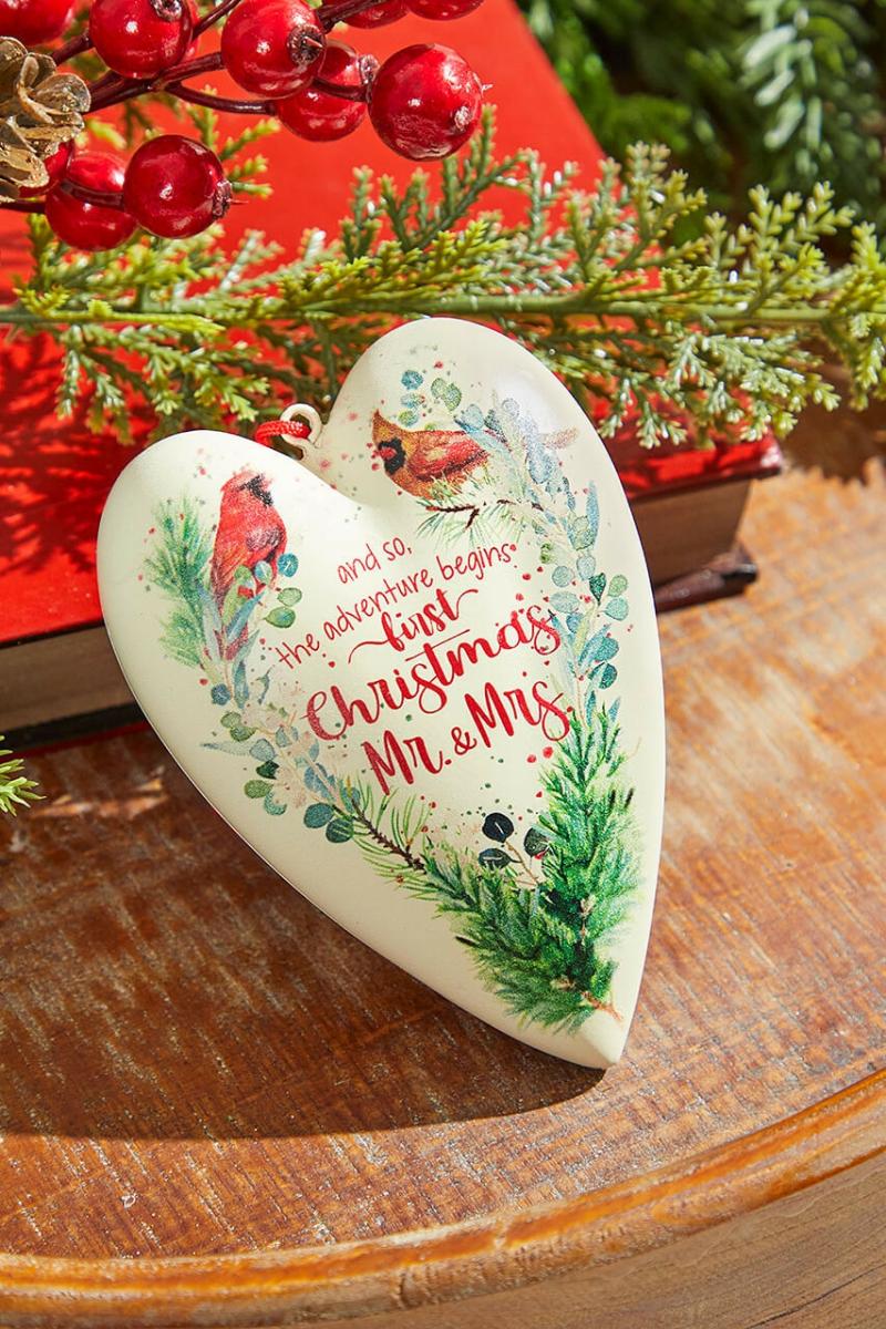 Ornaments | 5.5" Mr. & Mrs. Heart Ornament Ornaments Ornaments