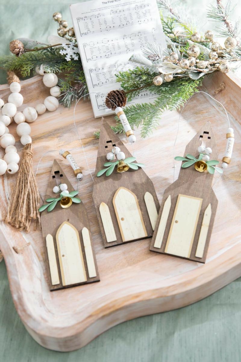 Ornaments | 8" Rustic Church Ornament Ornaments Ornaments